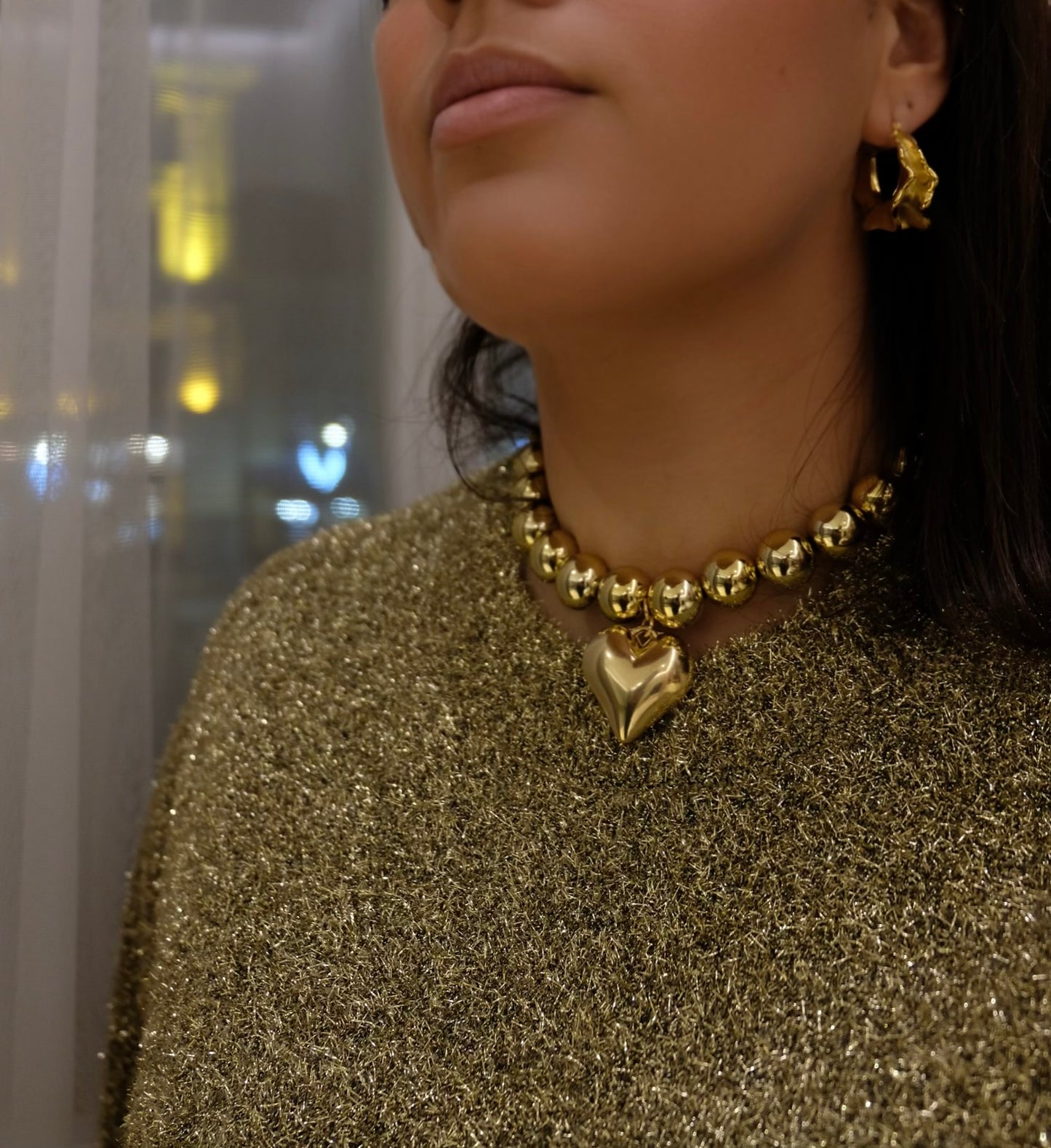 Elegant Gold & Silver Heart Necklace