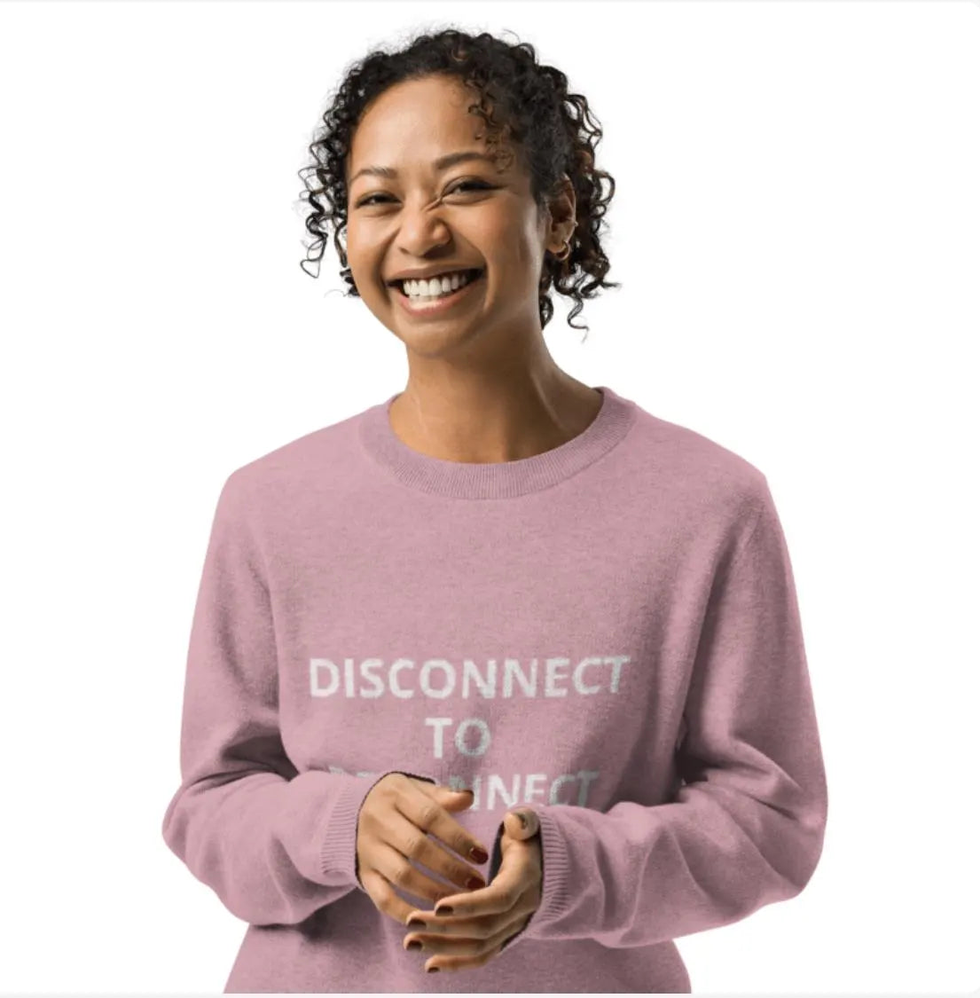 "Disconnect to Reconnect" Knitted Sweater