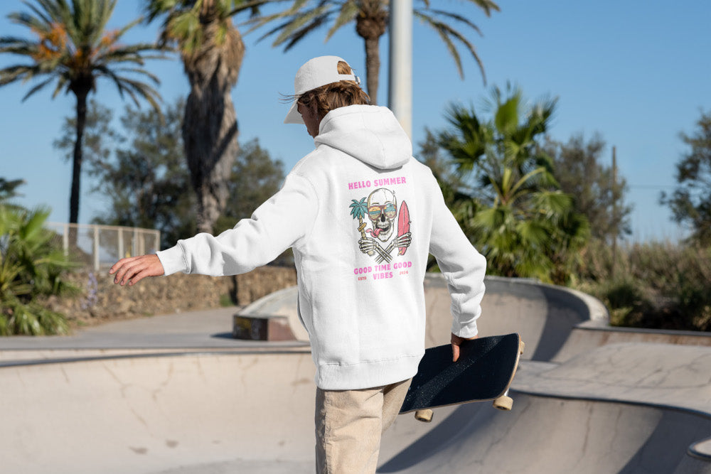 Le Wipeout King Skeleton Beach Hoodies