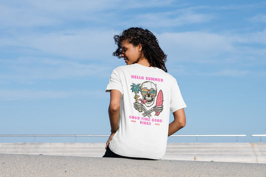Le Eternal Summer Skeleton Surf T-Shirt