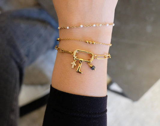 Customizable Paperclip Bracelet Set with Charms