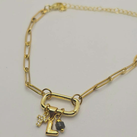 Customizable Paperclip Bracelet Set with Charms
