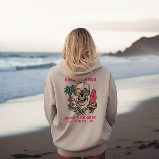 Le Wipeout King Skeleton Beach Hoodies